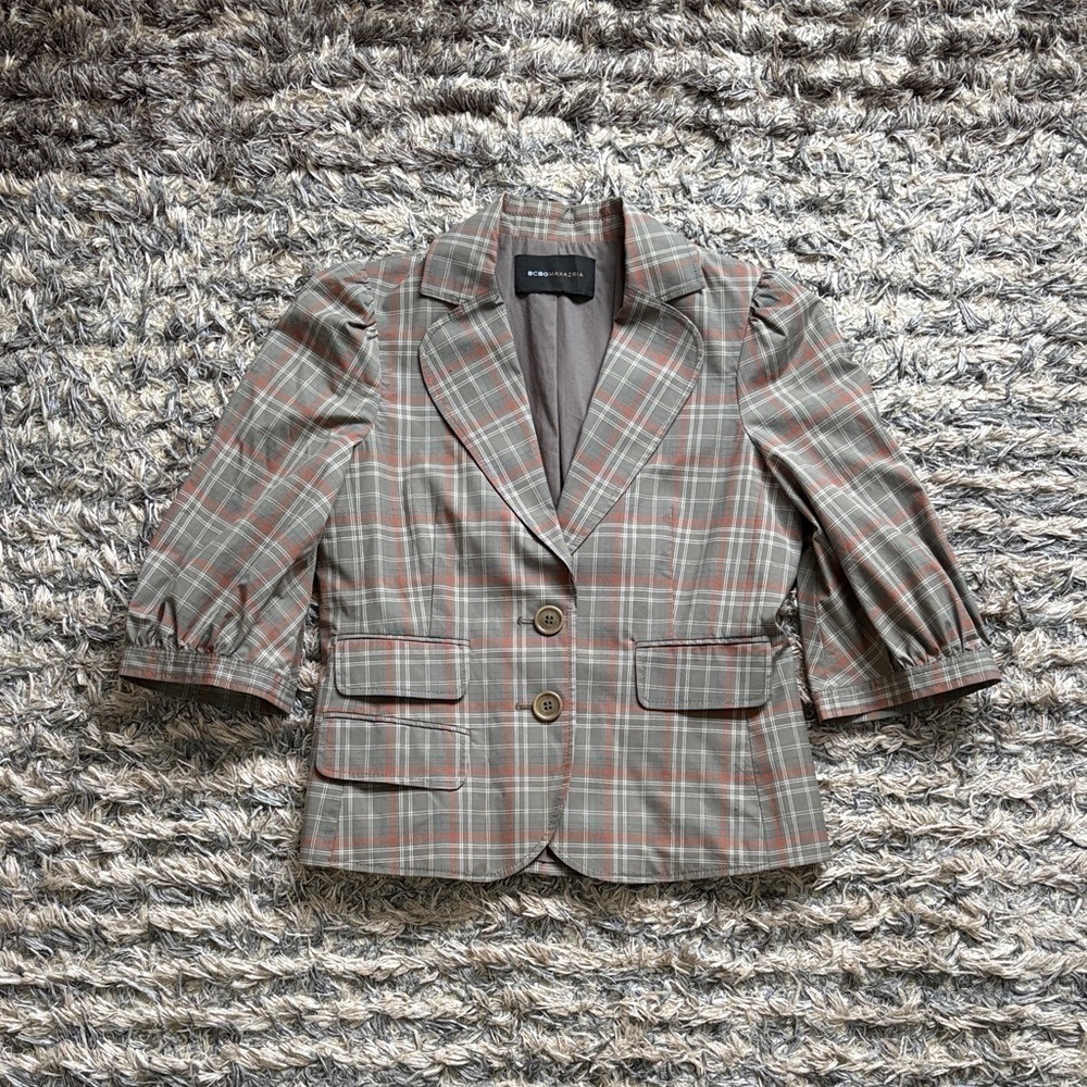 BCBGMaxAzria Women's Plaid Blazer